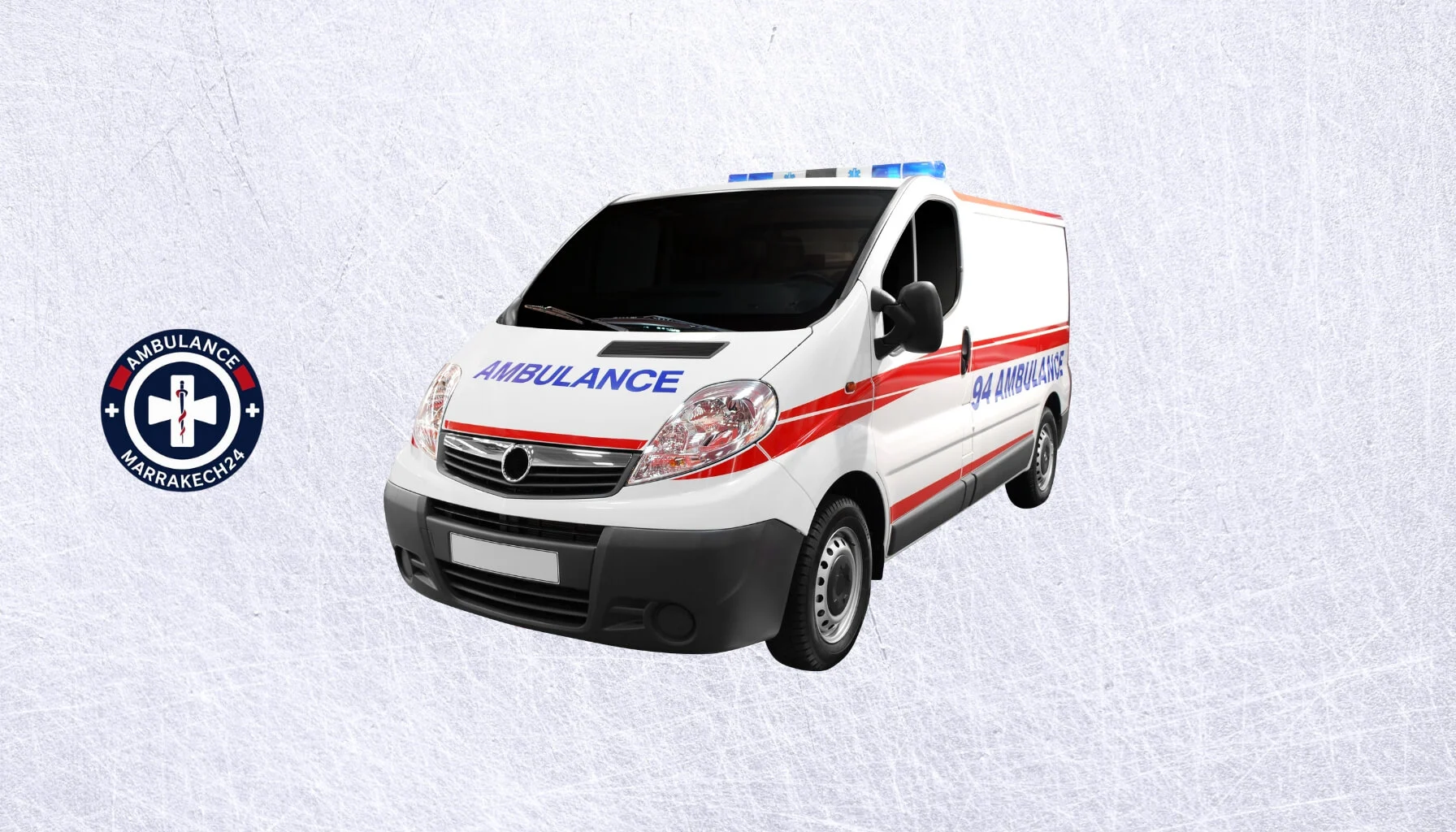 Intérieur ambulance Marrakech - matériel oxygène défibrillateur immobilisation