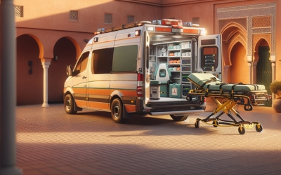 Ambulance médicalisée réanimation Marrakech : équipements critiques et équipe soignante dédiée